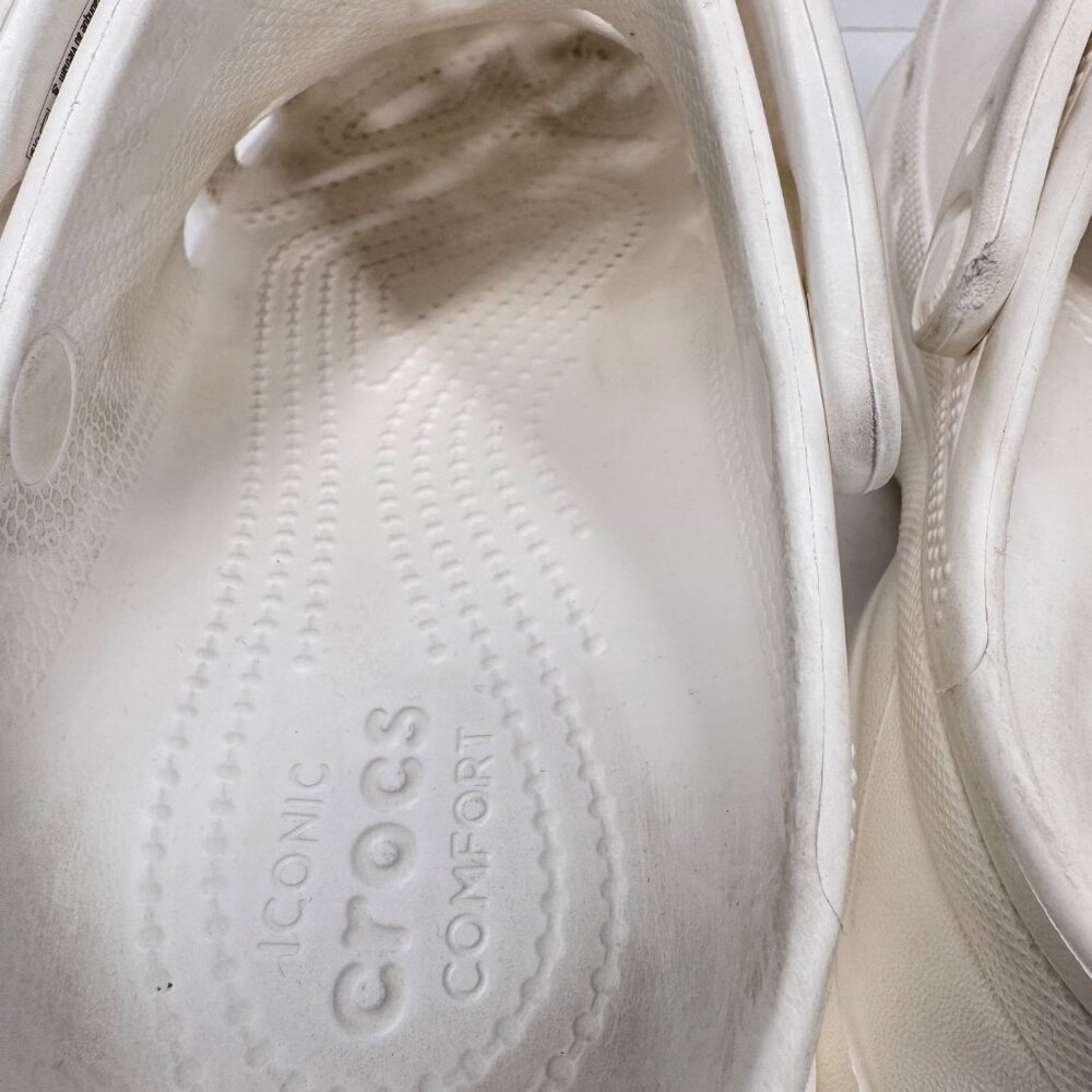 Crocs Classic Bae White Platform Size 7 Clogs Rubber Chunky Clogs - Picture 9 of 14
